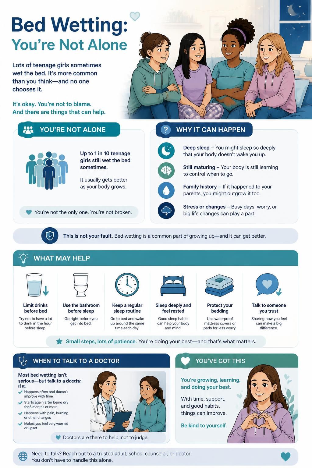 bed wetting girls graphic