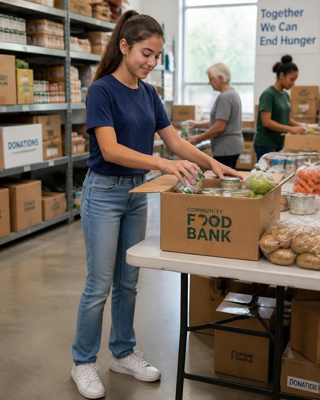 volunteer girl foodbank