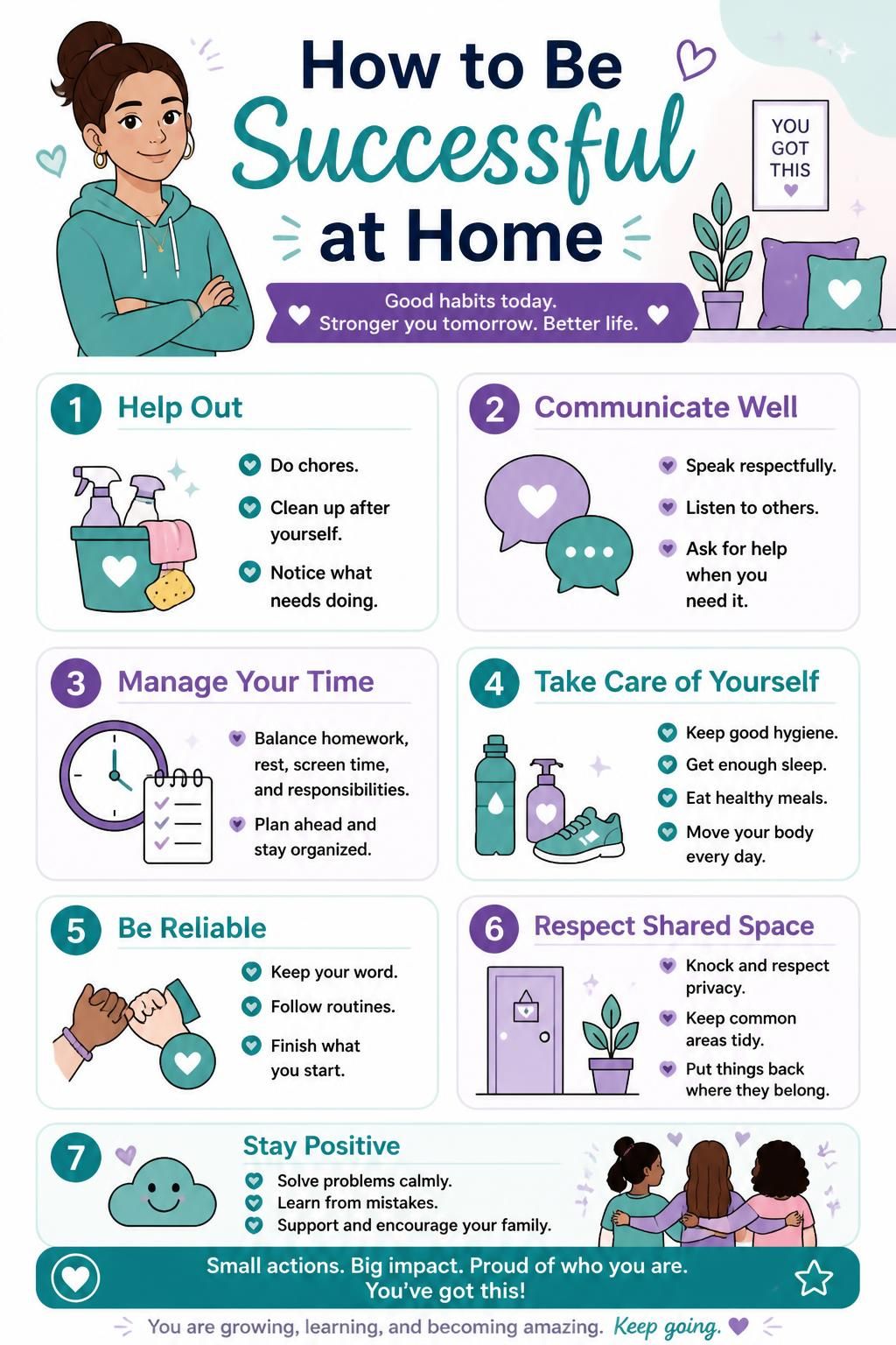 successful at home girls graphic