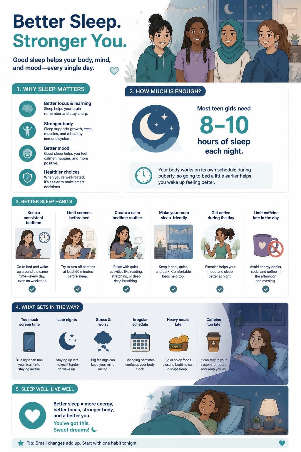 sleep girls graphic
